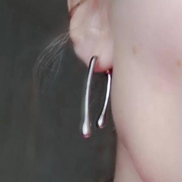 Earrings Drippy Front Back Double Drop Unique Silver Alexis Bittar STYLE N01 - Picture 2 of 4